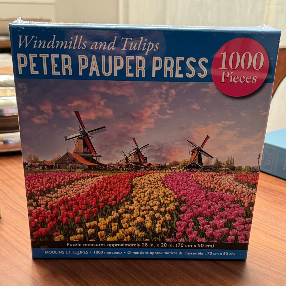 Windmills and Tulips 1000 Piece Jigsaw Puzzle PETER PAUPER PRESS